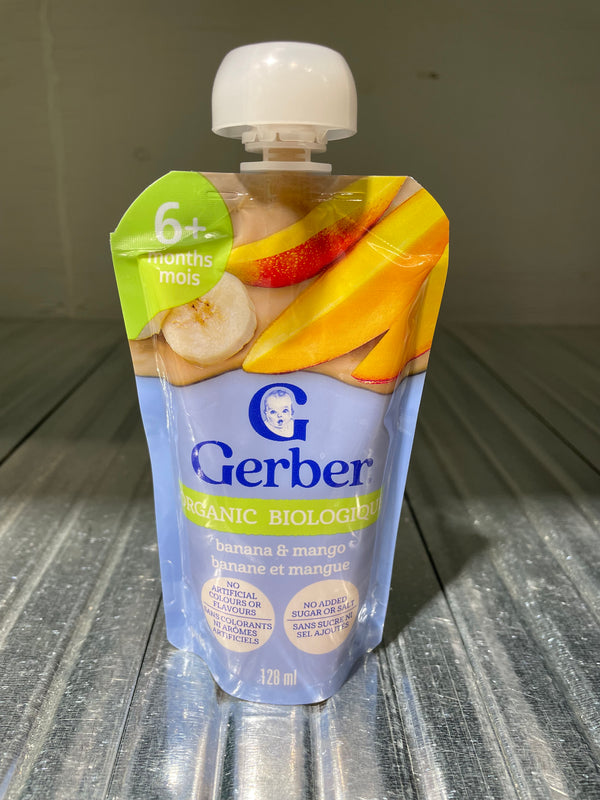Gerber Organic Puree for Baby, Banana Mango (128mL)
