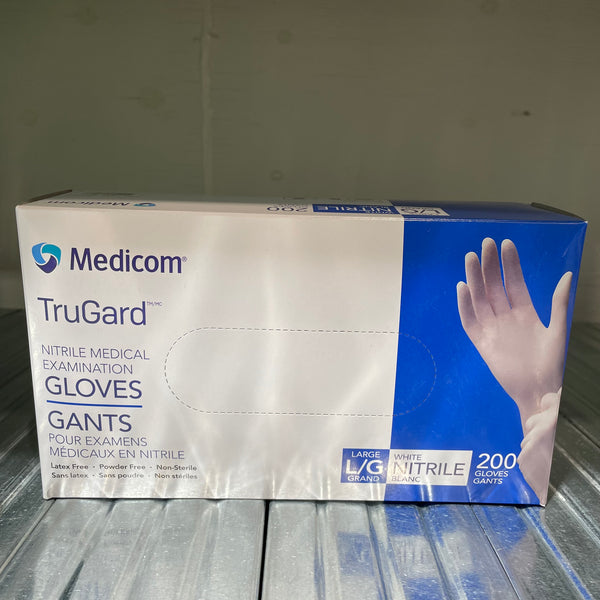 Medicom Nitrile Gloves, Large, 200 Gloves