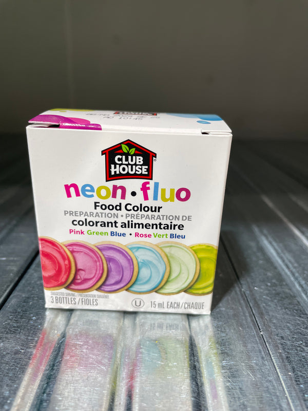 Club House Neon Food Colouring, Pink/Green/Blue (3x15mL)