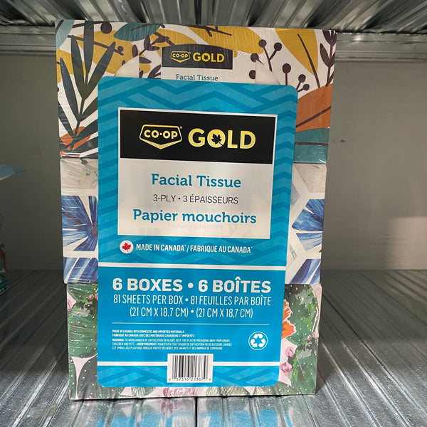 Co-Op Gold 3-Ply Tissue, 81 Sheets, 6-Pack