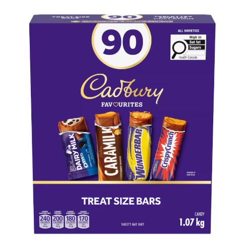 Cadbury Favourites 90 pack - Dairy Milk, Caramilk, Wunderbar, Crispy Crunch