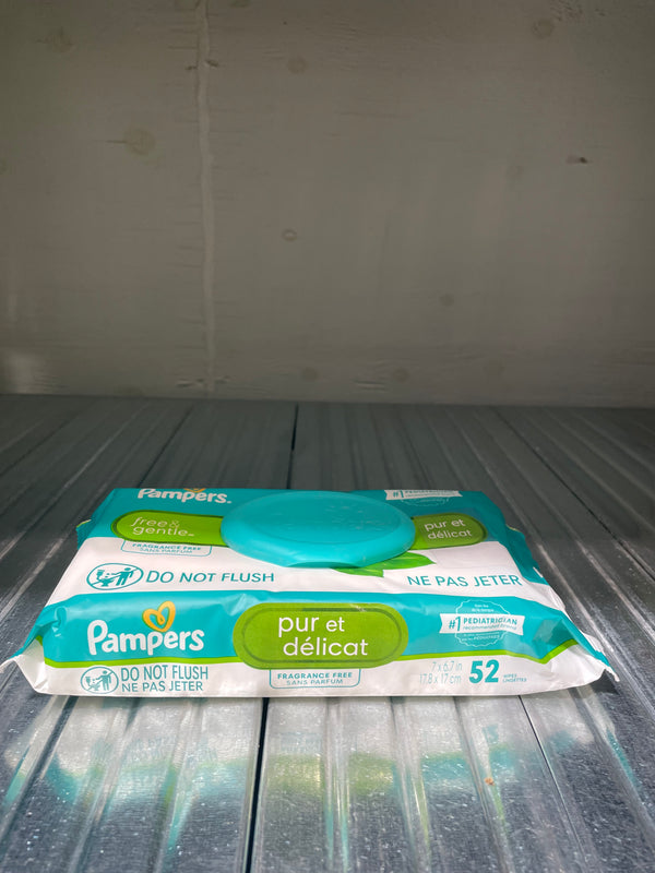 Pampers Free & Gentle Baby Wipes, 52 Count