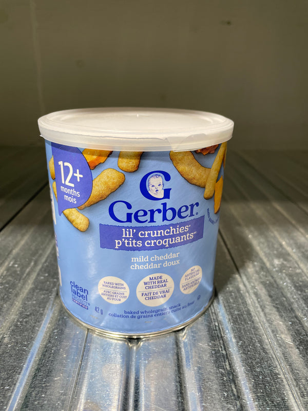 Gerber lil' crunchies Toddler Snacks, Mild Cheddar Flavour (42g)