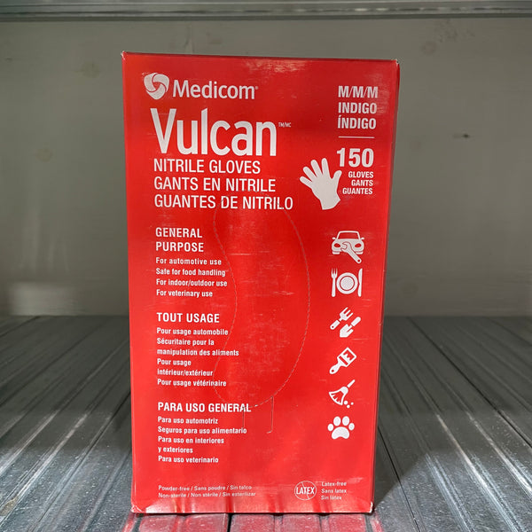 Vulcan Nitrile Gloves, Medium, 150 Pairs