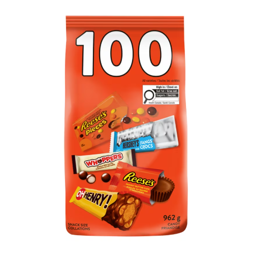 Reese's, Hershey's, Whoppers, Oh Henry! - 100 Pack