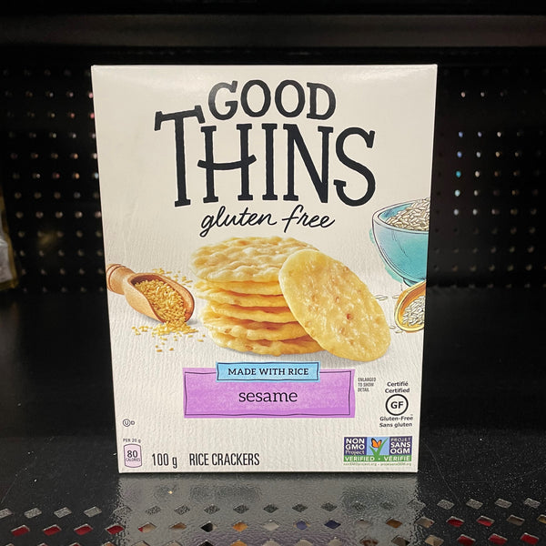 Good Thins Gluten Free Rice Crackers, Sesame (100g)
