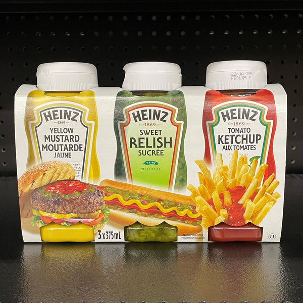 Heinz Condiment Pack - Ketchup, Mustard, Relish (3x375mL)